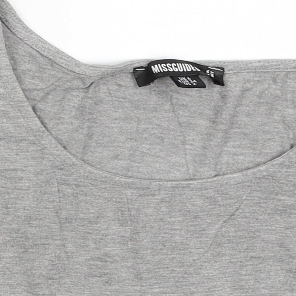 Womens UK Size 6 Missguided Grey Cropped Tank