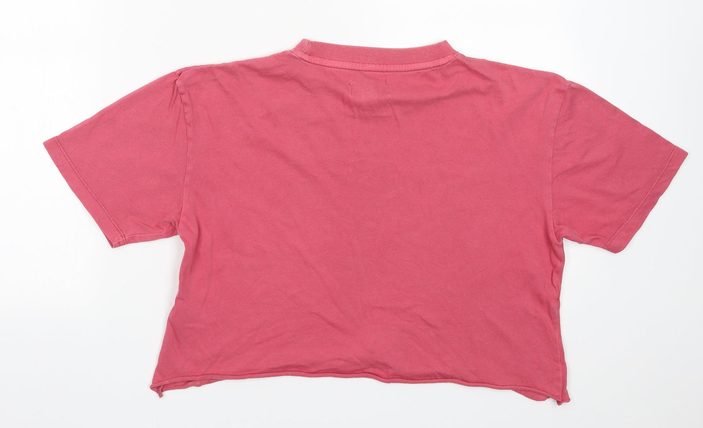Womens UK Size XS Topshop Pink Cropped T-Shirt
