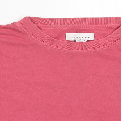 Womens UK Size XS Topshop Pink Cropped T-Shirt