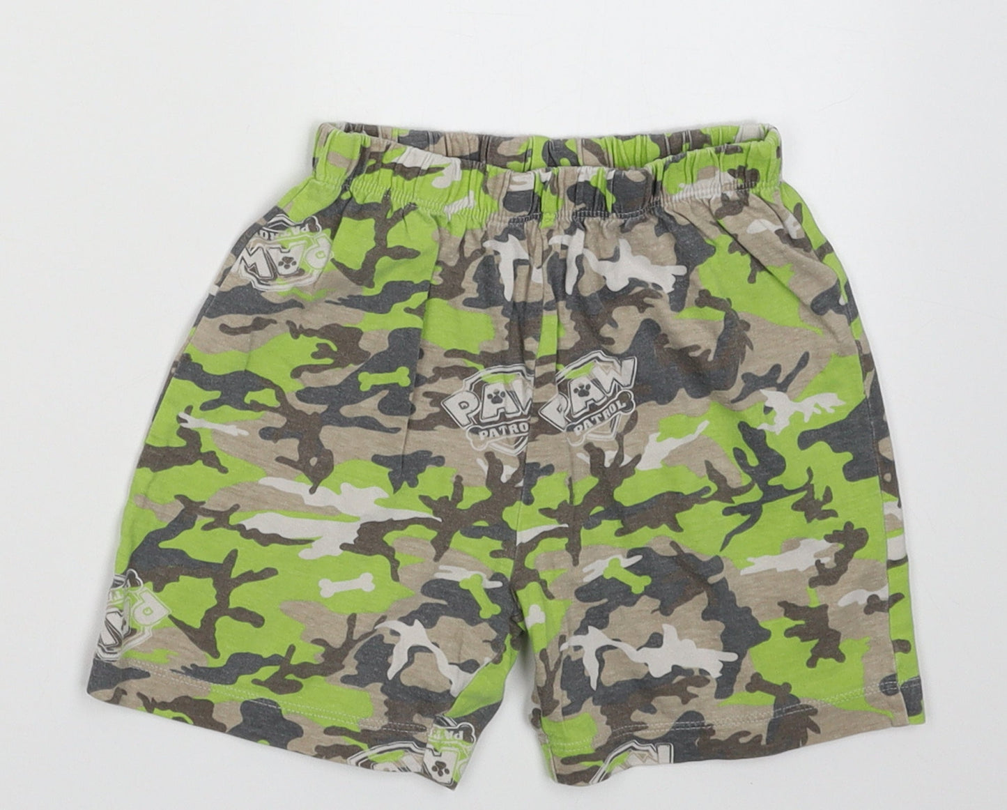 Nickelodeon Boys Green Camouflage Cotton  Sleep Shorts Size 3-4 Years   - Paw patrol
