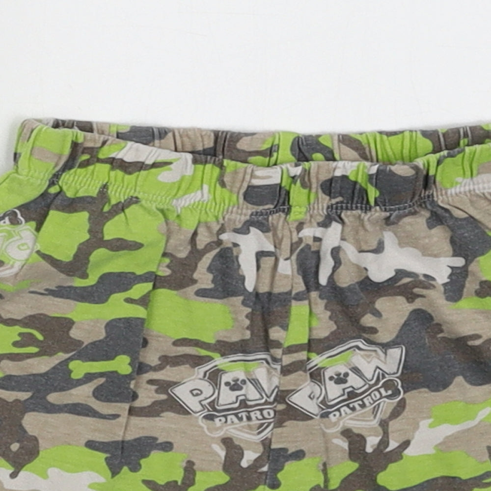 Nickelodeon Boys Green Camouflage Cotton  Sleep Shorts Size 3-4 Years   - Paw patrol
