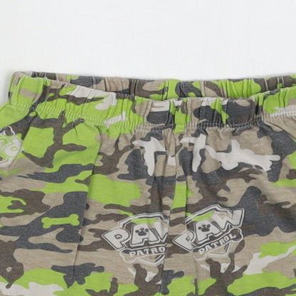 Nickelodeon Boys Green Camouflage Cotton  Sleep Shorts Size 3-4 Years   - Paw patrol