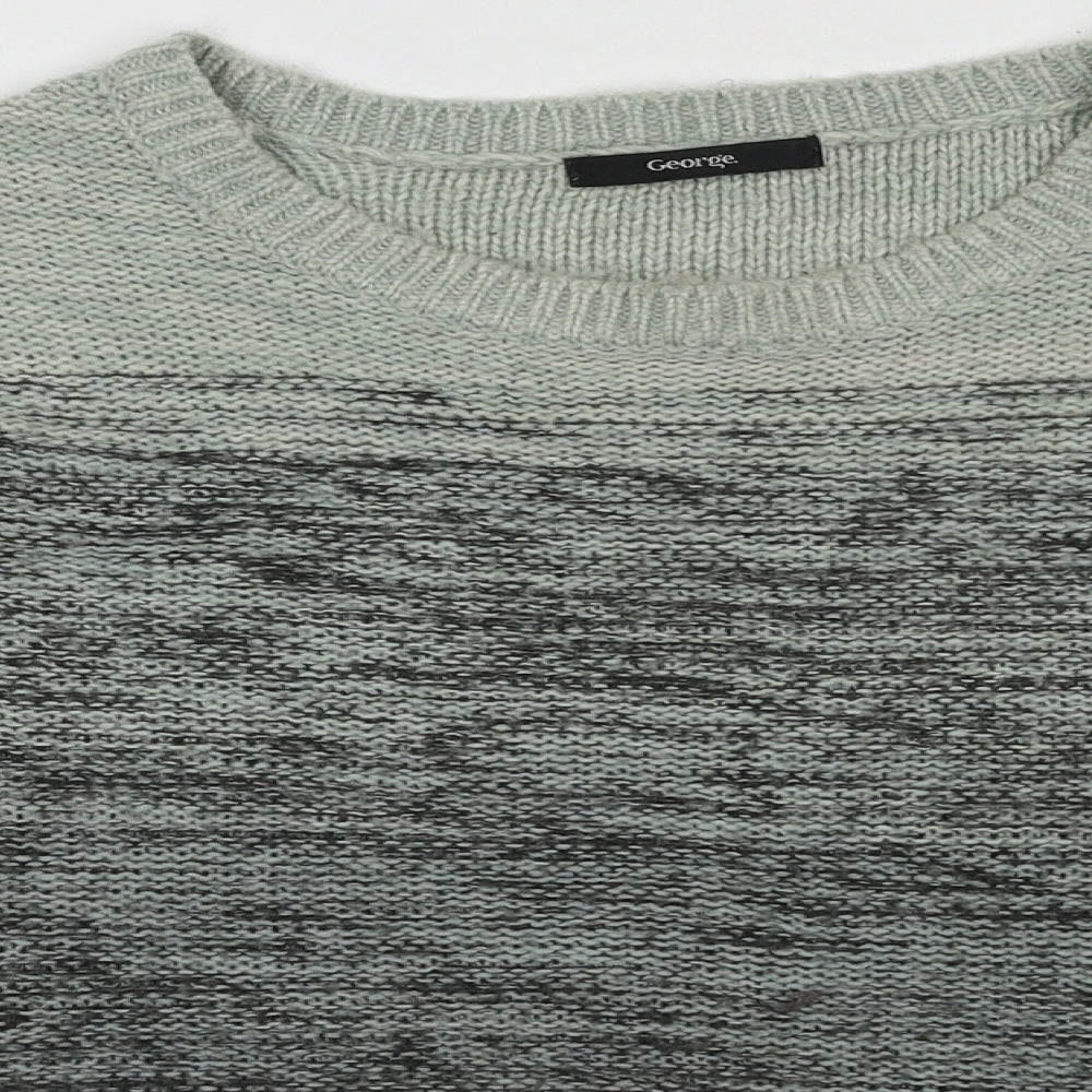 Close-up detail of George women’s black acrylic pullover sweatshirt, size UK 12, pullover