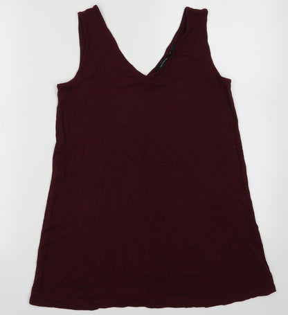 Womens UK Size XS Halston Red Basic Tank