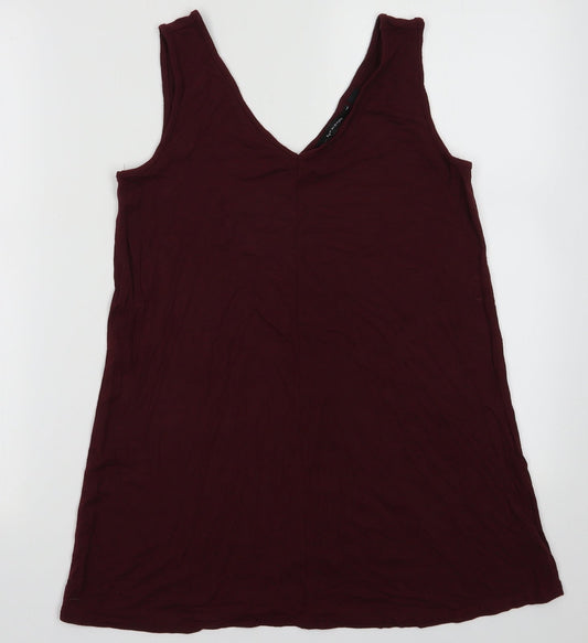 Womens UK Size XS Halston Red Basic Tank