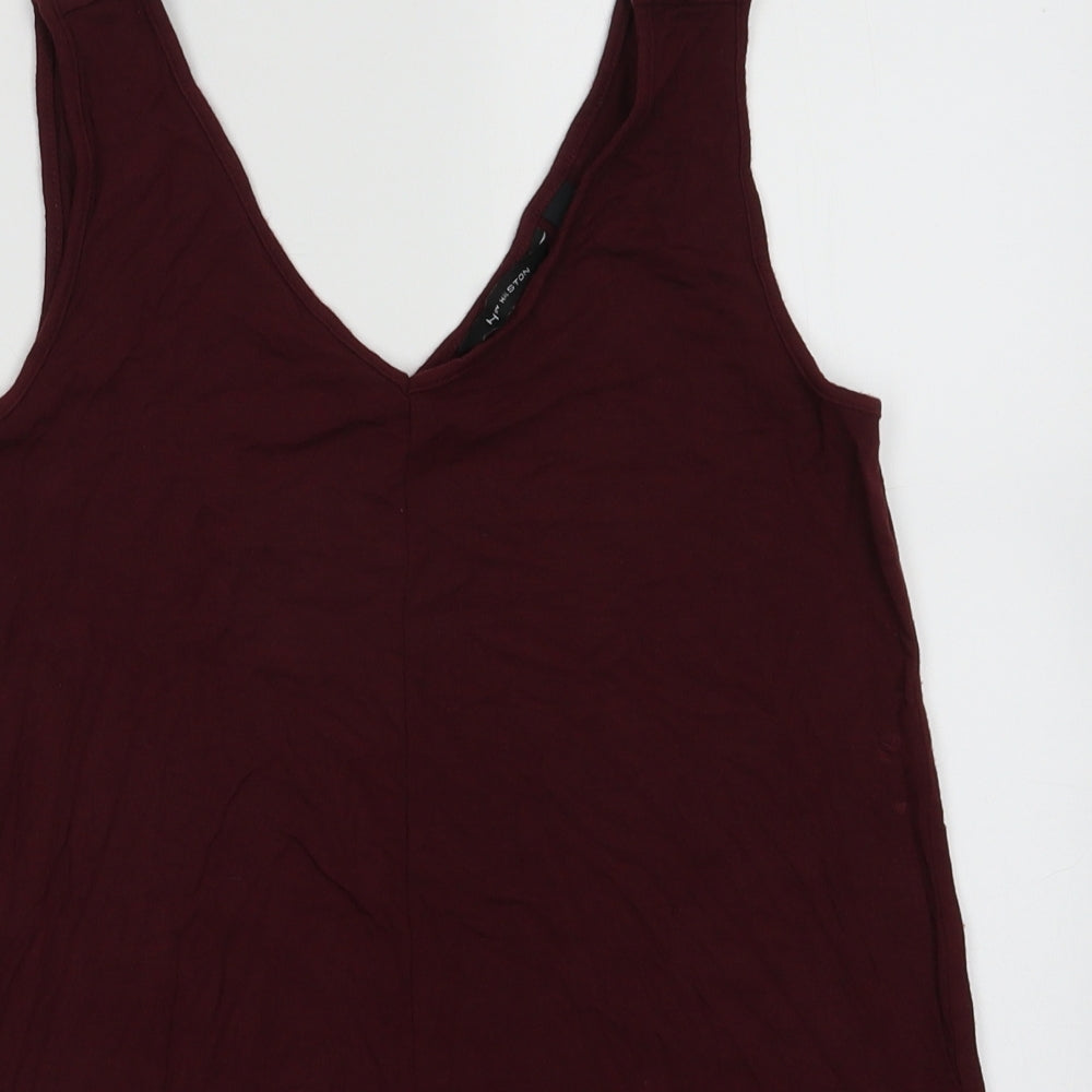 Womens UK Size XS Halston Red Basic Tank