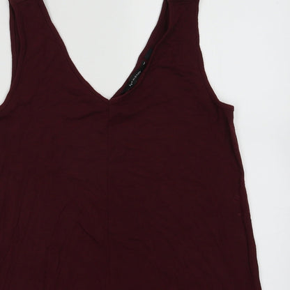 Womens UK Size XS Halston Red Basic Tank