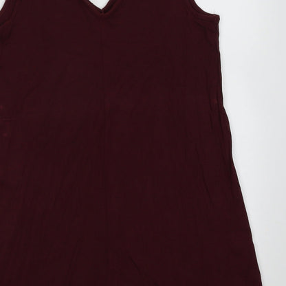 Womens UK Size XS Halston Red Basic Tank