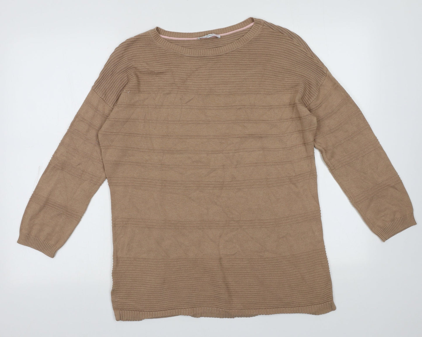 Isaac Mizrahi Womens Brown Striped Cotton Pullover Sweatshirt Size M  Pullover