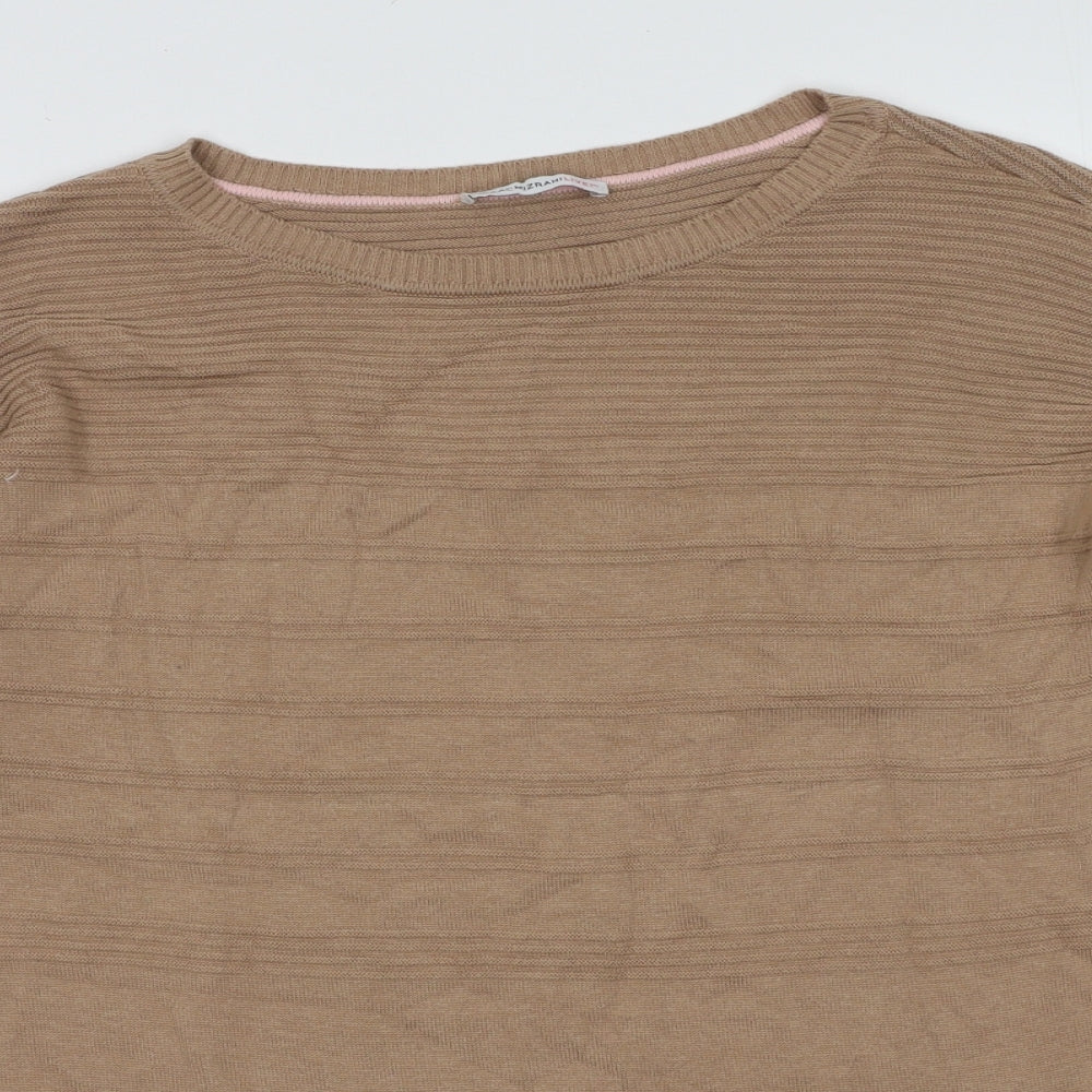Isaac Mizrahi Womens Brown Striped Cotton Pullover Sweatshirt Size M  Pullover