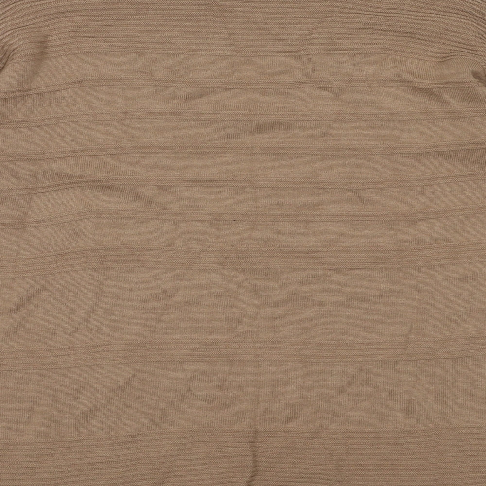 Isaac Mizrahi Womens Brown Striped Cotton Pullover Sweatshirt Size M  Pullover