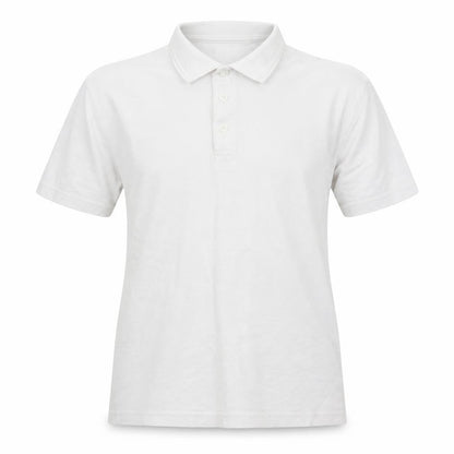 Front view of Next girls’ white cotton basic polo, size 12, years collared button - school wear