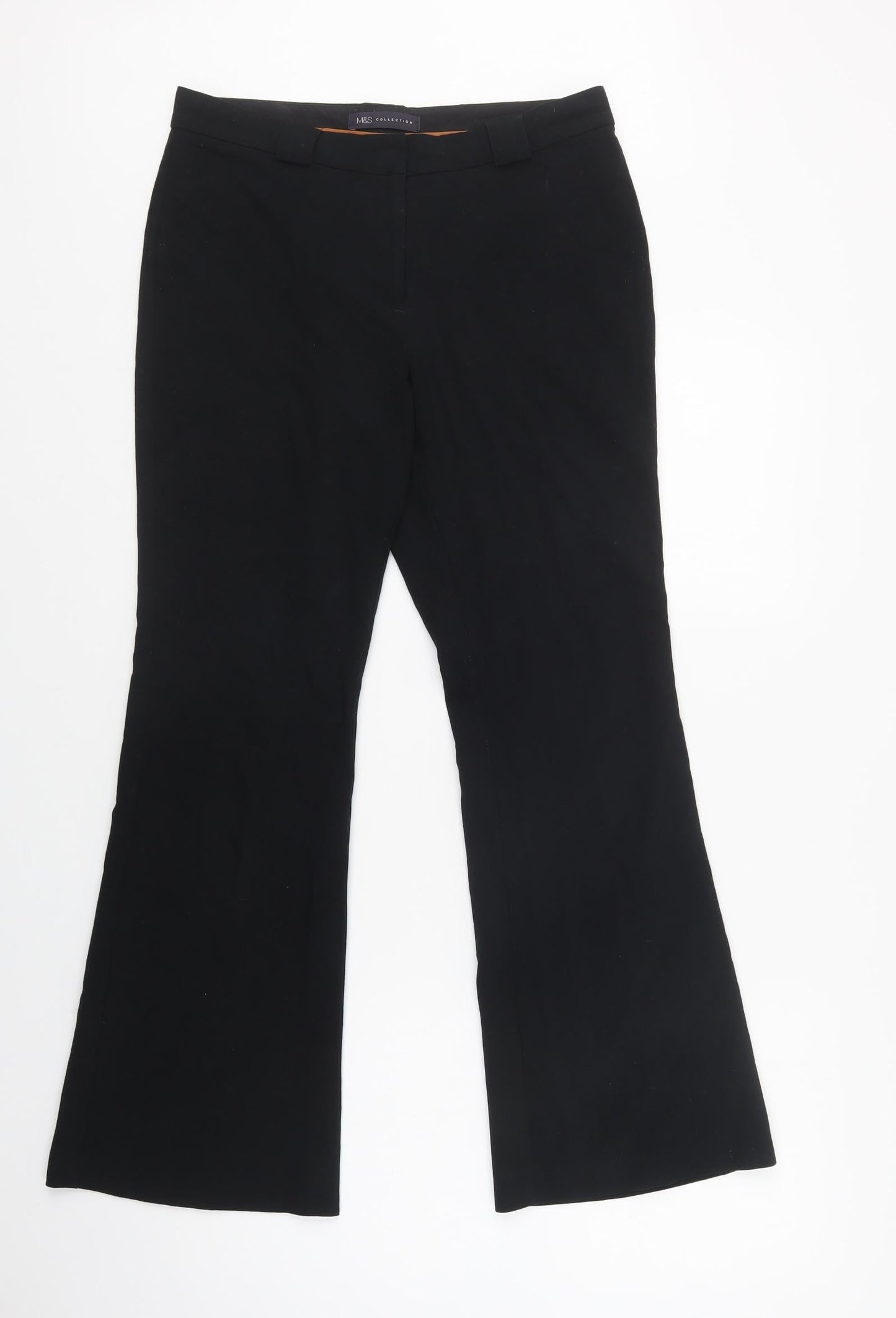 Womens UK Size 10 M&S Regular Fit Dress Pants Black Trousers