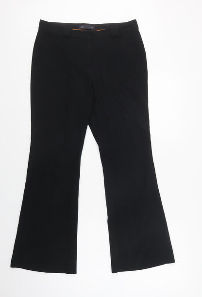 Womens UK Size 10 M&S Regular Fit Dress Pants Black Trousers