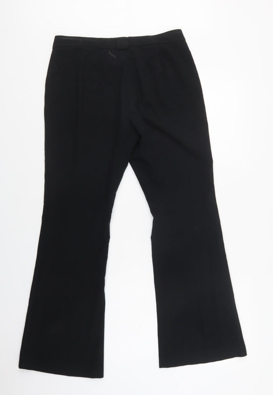 Womens UK Size 10 M&S Regular Fit Dress Pants Black Trousers