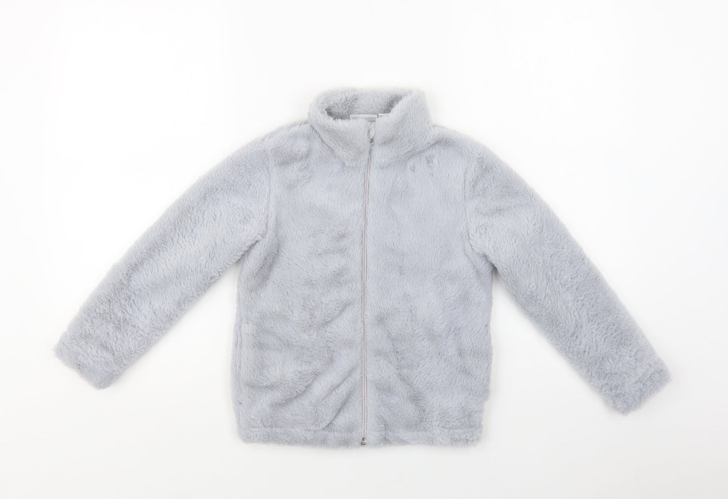 Pepperts Girls Blue   Jacket  Size 6-7 Years  Zip - Faux Fur
