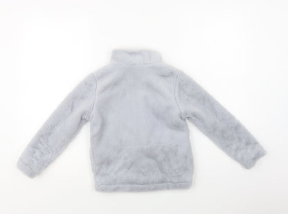 Pepperts Girls Blue   Jacket  Size 6-7 Years  Zip - Faux Fur