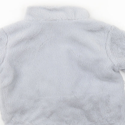 Pepperts Girls Blue   Jacket  Size 6-7 Years  Zip - Faux Fur