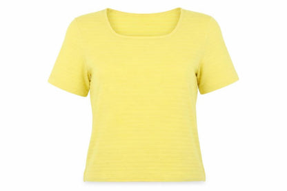 Womens UK Size M Platinum Yellow Basic Blouse