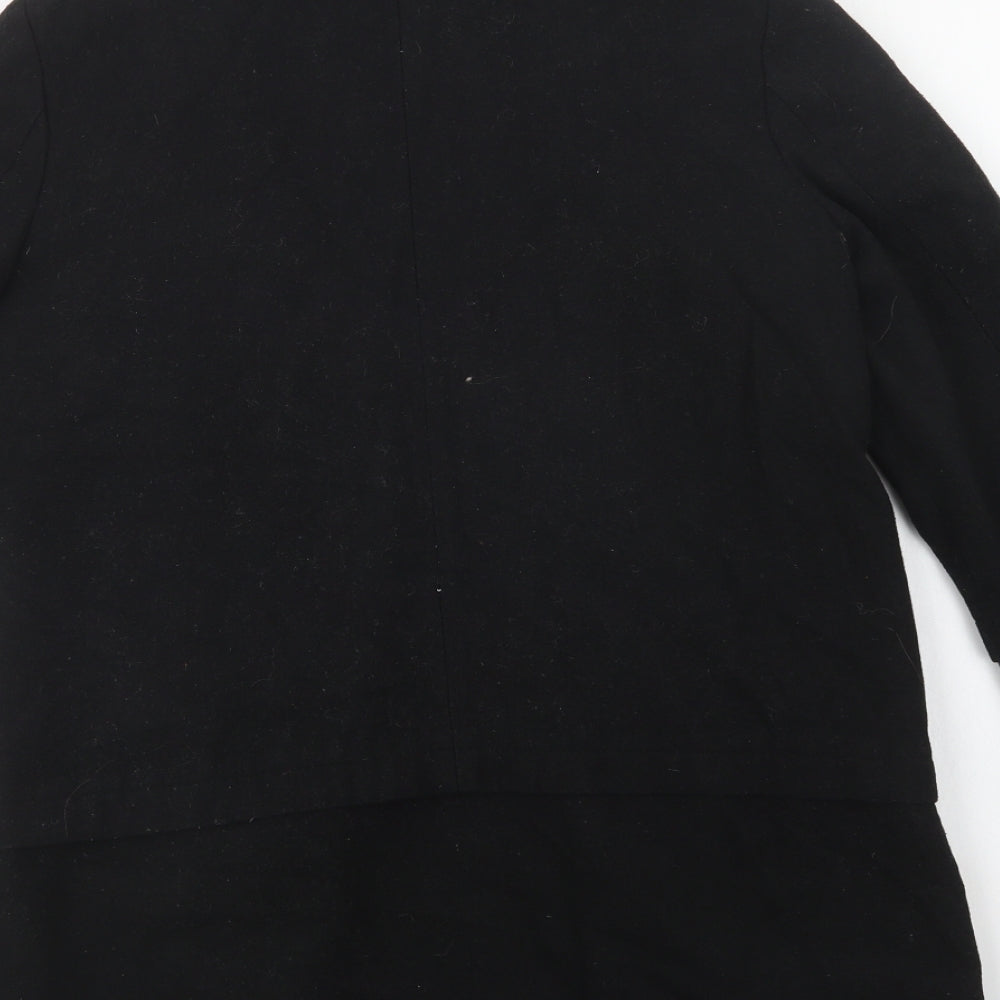 Womens UK Size 10 Dorothy Perkins Black Biker Coat