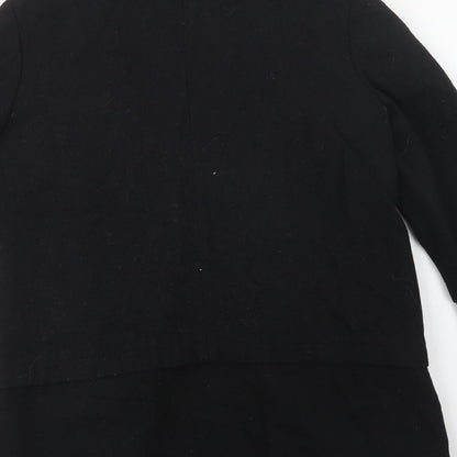 Womens UK Size 10 Dorothy Perkins Black Biker Coat