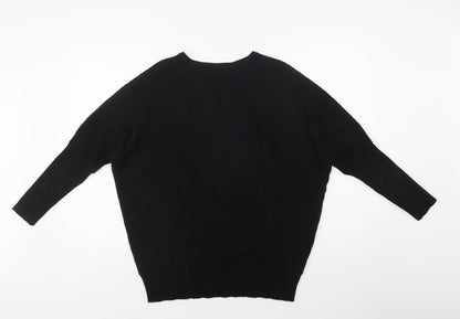 F&F Womens Blue V-Neck  Viscose Pullover Jumper Size 12