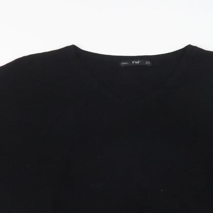 F&F Womens Blue V-Neck  Viscose Pullover Jumper Size 12