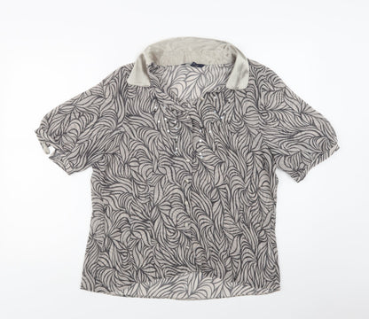 Womens UK Size 16 Debenhams Grey Basic Button-Up