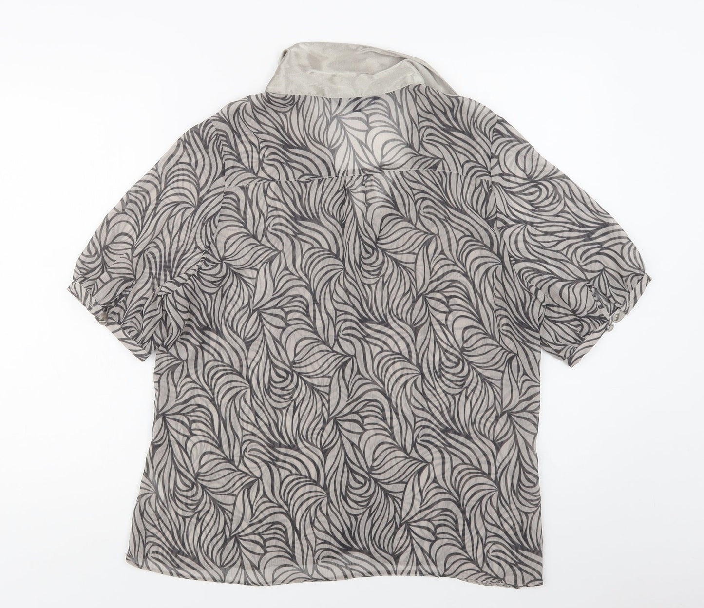 Womens UK Size 16 Debenhams Grey Basic Button-Up