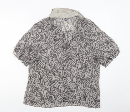 Womens UK Size 16 Debenhams Grey Basic Button-Up