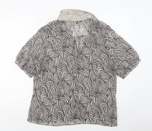 Womens UK Size 16 Debenhams Grey Basic Button-Up