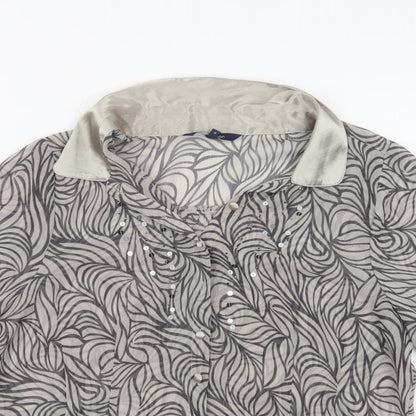 Womens UK Size 16 Debenhams Grey Basic Button-Up