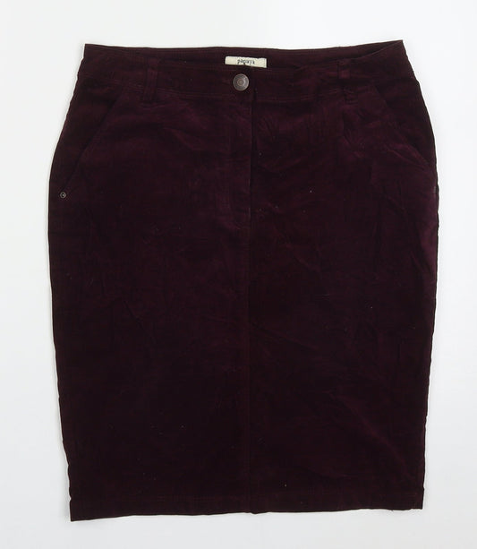 Papaya Womens Purple  Cotton Straight & Pencil Skirt Size 8   Button