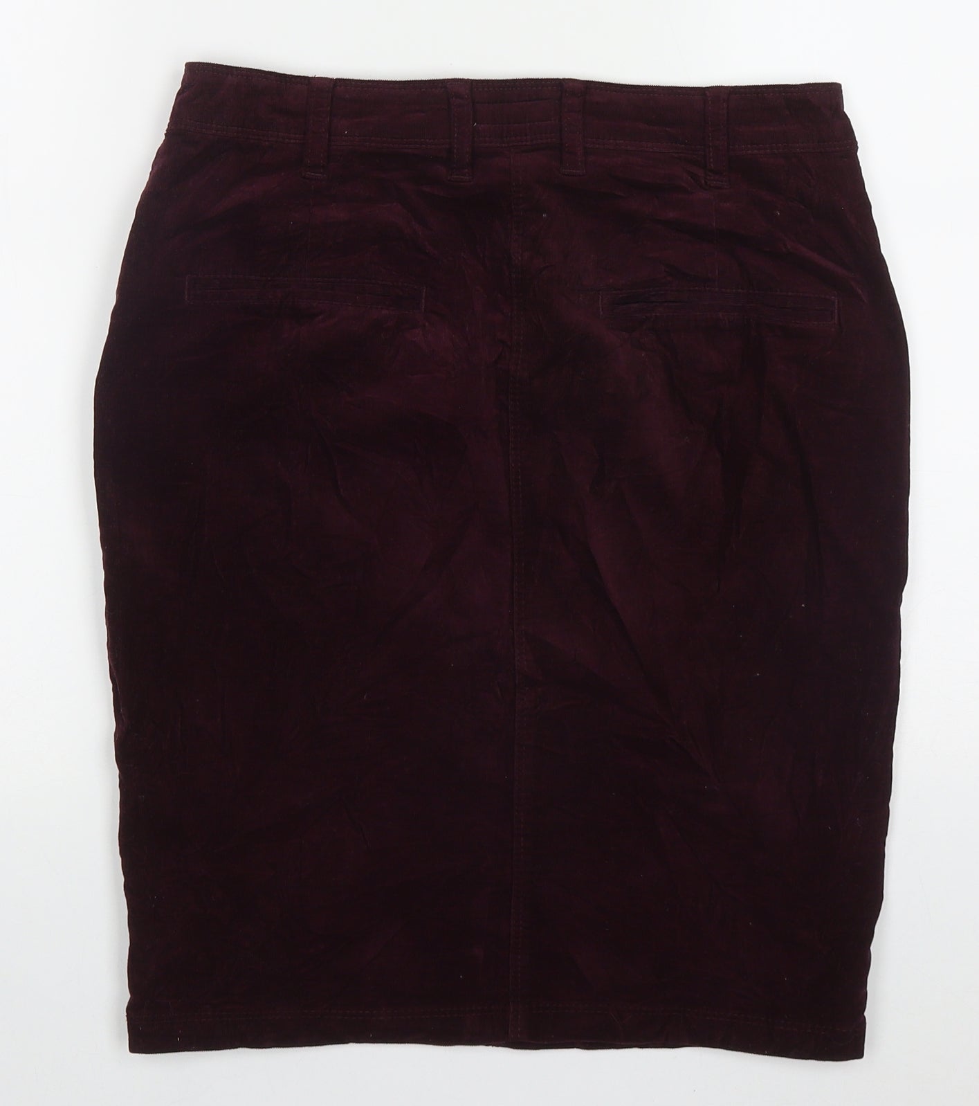 Papaya Womens Purple  Cotton Straight & Pencil Skirt Size 8   Button