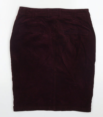 Papaya Womens Purple  Cotton Straight & Pencil Skirt Size 8   Button