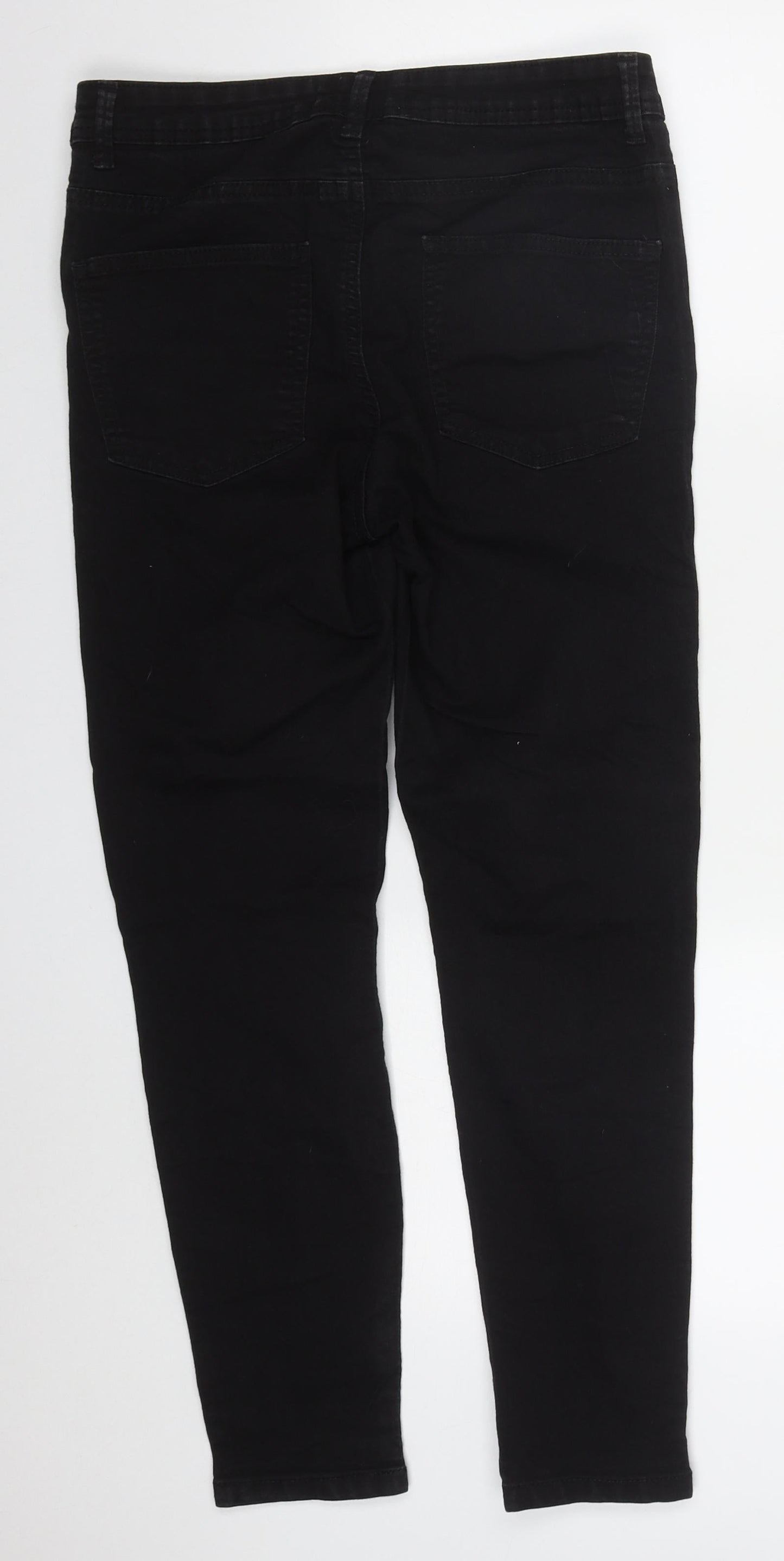 Denim Co Womens Black  Cotton Skinny Jeans Size 14 L26 in Regular Button