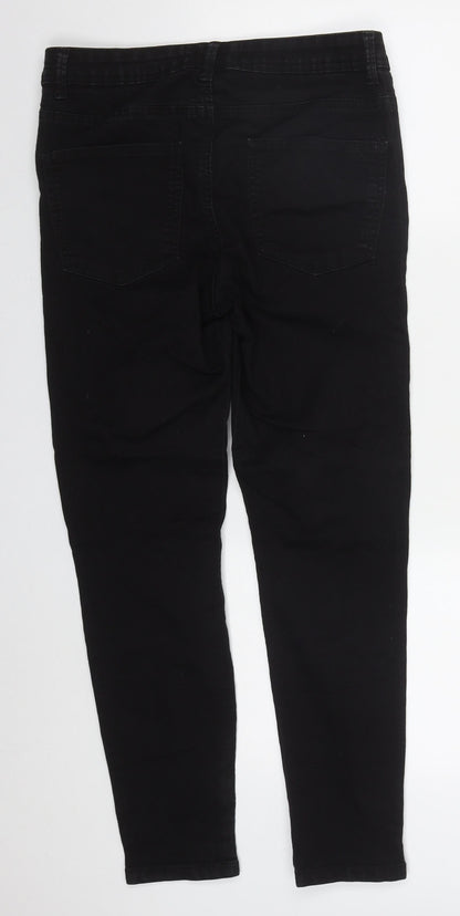 Denim Co Womens Black  Cotton Skinny Jeans Size 14 L26 in Regular Button