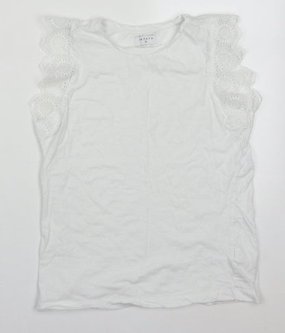 Womens UK Size 10 Papaya White Basic Tank