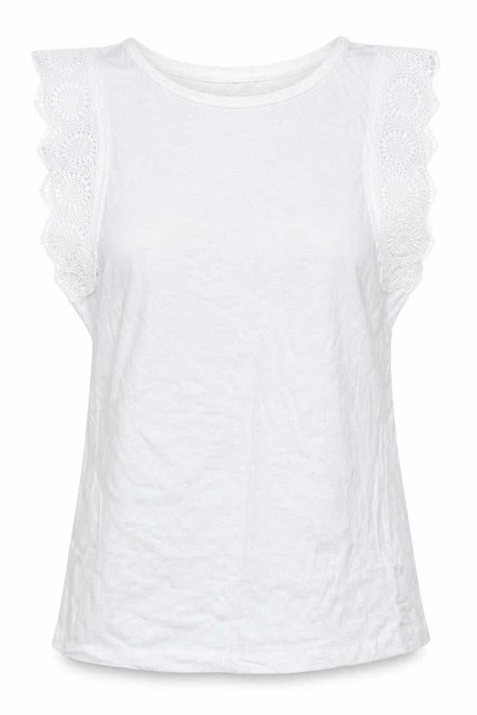 Womens UK Size 10 Papaya White Basic Tank