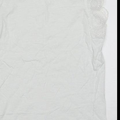 Womens UK Size 10 Papaya White Basic Tank