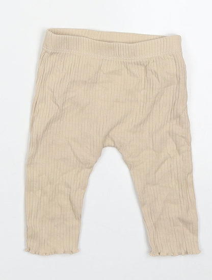 George Girls Beige  Cotton Capri Leggings Size 3-6 Months