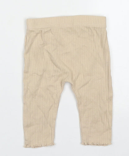 George Girls Beige  Cotton Capri Leggings Size 3-6 Months