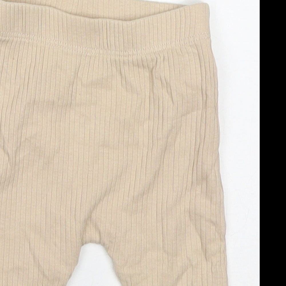 George Girls Beige  Cotton Capri Leggings Size 3-6 Months