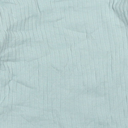 George Girls Blue  Cotton Basic T-Shirt Size 3-6 Months Round Neck Pullover