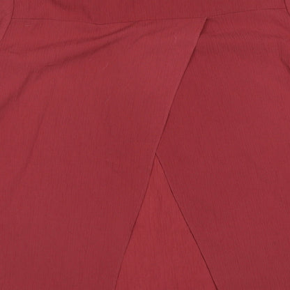 Geoge Womens Red  Polyester Basic Blouse Size 8 Round Neck