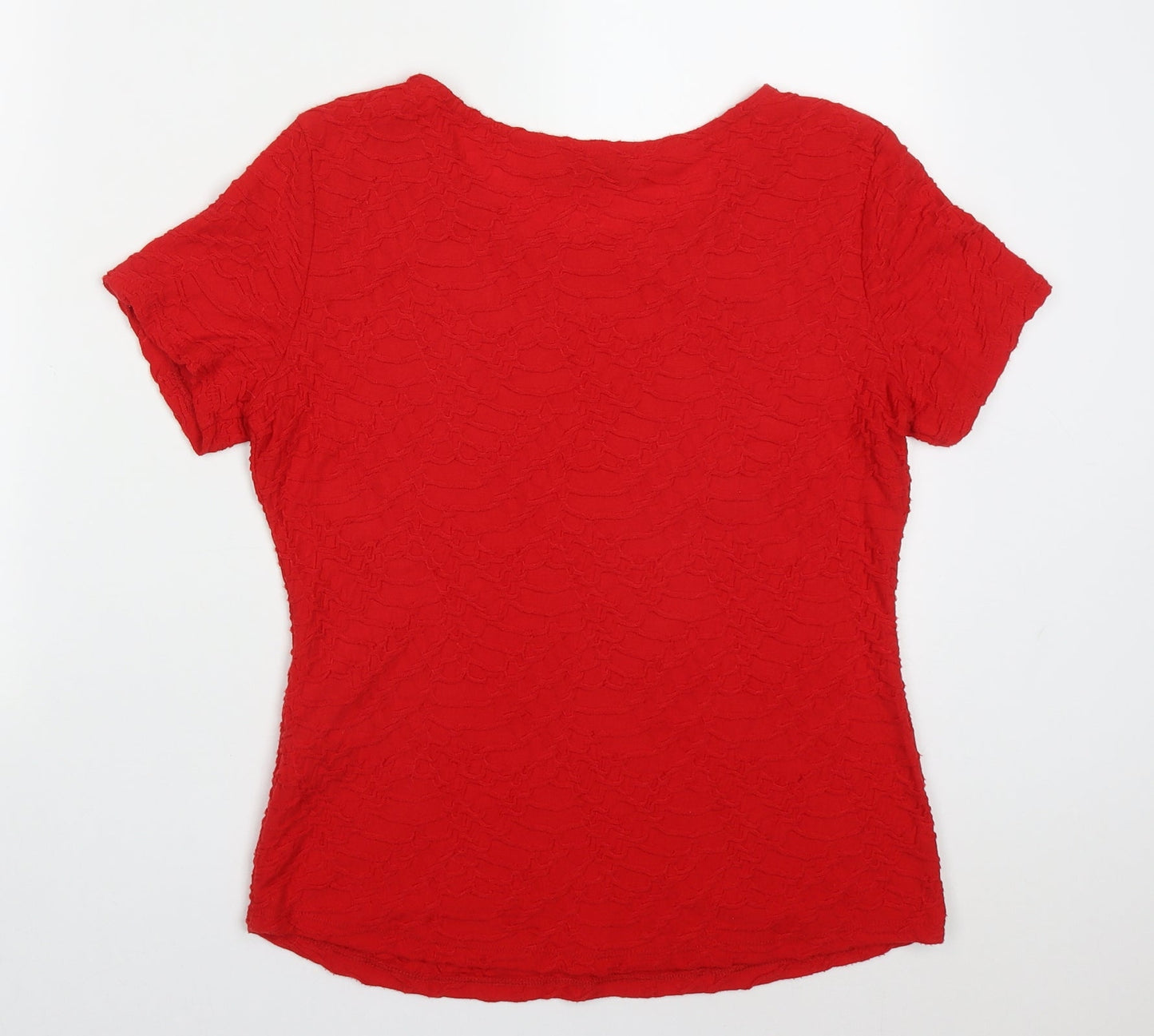 Womens UK Size 12 Marks and Spencer Red Basic T-Shirt