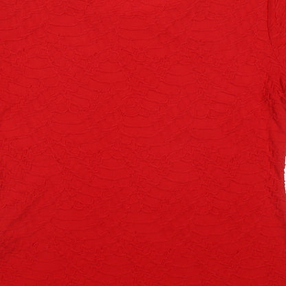 Womens UK Size 12 Marks and Spencer Red Basic T-Shirt