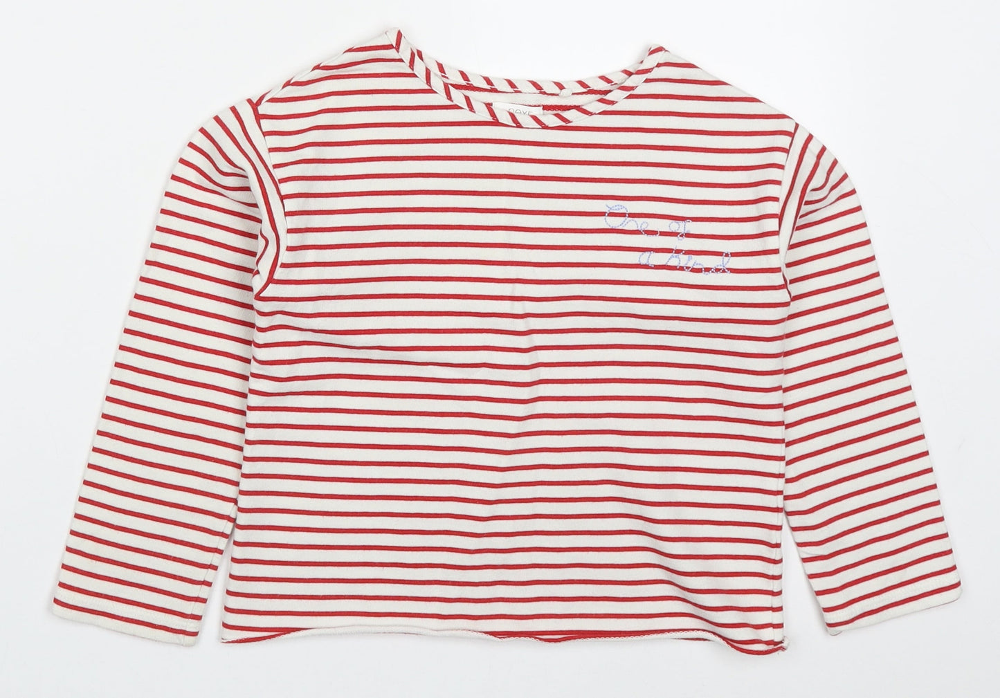 NEXT Girls Red Striped Cotton Pullover Sweatshirt Size 6 Years  Pullover - One Of A Kind