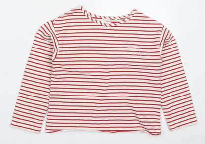 NEXT Girls Red Striped Cotton Pullover Sweatshirt Size 6 Years  Pullover - One Of A Kind