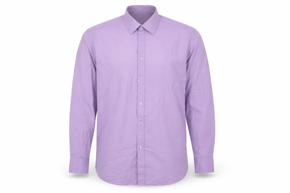 Mens UK Size 17.5 Taylor & Qright Purple  Button-Up Long Sleeve Casual Shirt